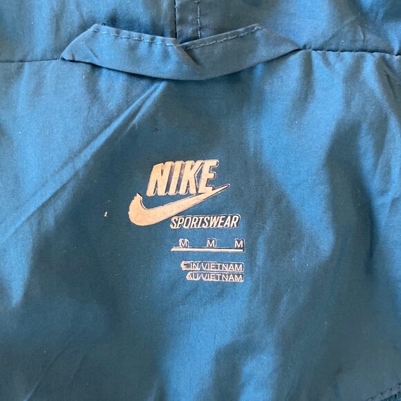 Nike Mens Hoodie Windbreaker Jacket Size M Blue White All Over Print Lined - Picture 3 of 7